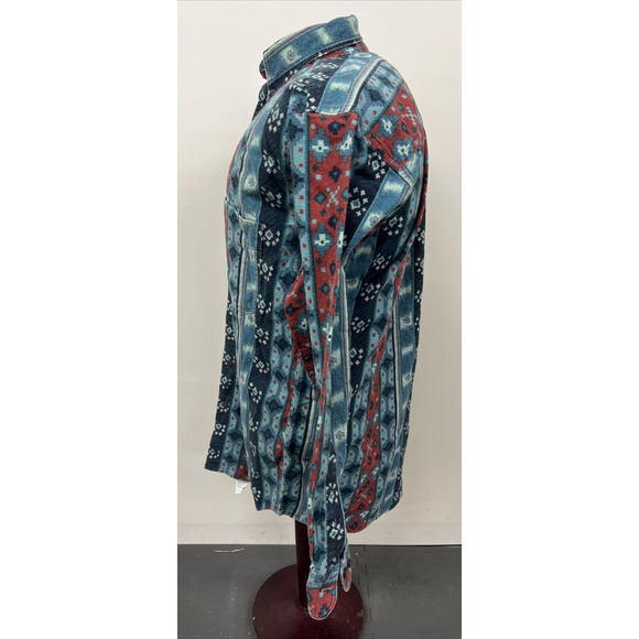 Vintage Woolrich Flannel Shirt Men's Medium Aztec Western Print USA Made Chrty - Picture 4 of 11